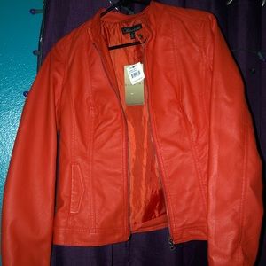 Orange Leather Jacket